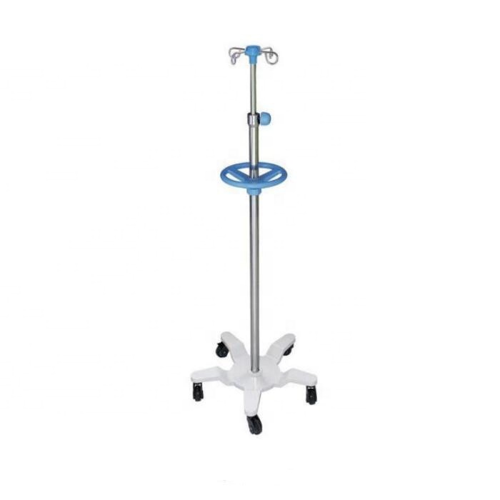 PORTA SUERO DE ACERO INOXIDABLE CON 5 RUEDAS
